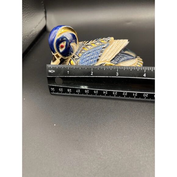 Rinconada Artesania Blue Duck 738 Figurine Bird Cobalt Metallic Gold - Picture 2 of 4